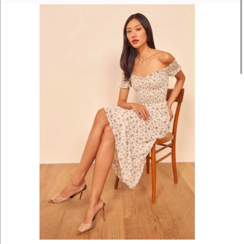 Reformation Murphy Floral Off-Shoulder Dress